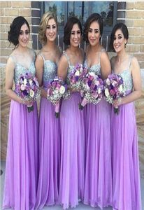 Sparkling Sequins Sweetheart Bridesmaid Dresses 2017 New Arrival Chiffon Long Wedding Guests Party Dress Elegant Sleeveless Long P7361605