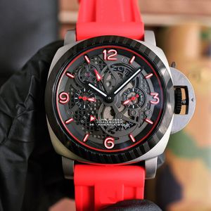 Orologio meccanico di lusso da uomo PAN di qualità superiore, cinturino in caucciù, 44 mm, movimento automatico, orologio da uomo di design AAA