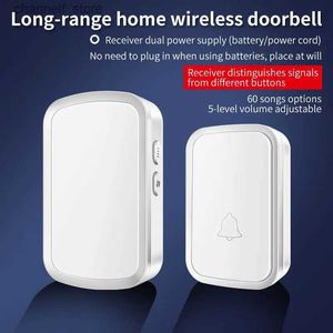 Doorbells CACAZI waterproof USB battery powered wireless doorbell intelligent 300M remote control 60 Chime smart home outdoor doorbell hot sellingY240320