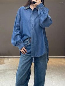 Women's Blouses 2024 Spring And Summer Women Fashion Casual Commuting Loose Silhouette Rose Embroidered Denim Shirt