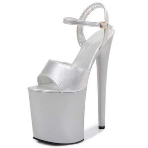 Scarpe eleganti Taglie forti 43 Sandali da donna Fibbia della cintura Tacchi alti 20 cm Donna Modello sexy Passerella Pole Dance Weding Donna Gladiatore H240321