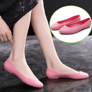 Sandals Women Fashion Jelly Sandals,PVC Summer Shoes,Soft Galosh,Slip on,Antiskid,Waterproof,Korea Style,PINK,APRICOT,BLACK,Dropshipping