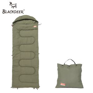 Gear Blackdeer Camping Cotton Splice Sleeping Bag Season Warm Pillow Hooded Envelope Sleeping Bag for Outdoor Traveling Hiking
