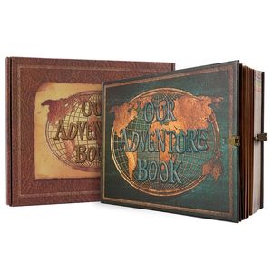 180 sida DIY Travel Po Album Our Adventure Book Leather Retro Creative Anniversary Wedding Memory Mothers Day Gift Y240301