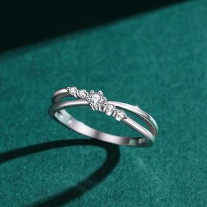 일본과 한국의 새로운 크로스 지르콘 인덱스 핑거 반지, 여성을위한 기하학적 반지