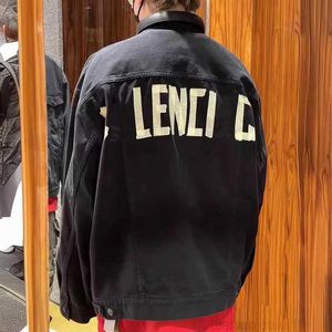 Designer High Edition Luxury Fashion B Home Yellow Tape Letter Printing Mesh Red Same Style Unisex Denim Jacket Coat for Men and Women5EBQ