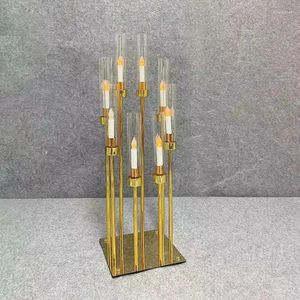 Candle Holders Gold/black/white Metal Candelabra Wedding Flower Stand Centerpiece Acrylic Stick Candlestick Holder