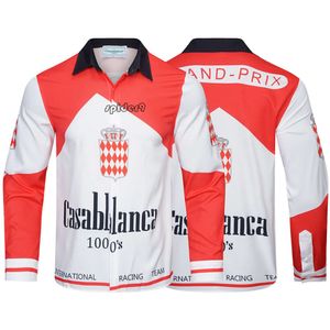 Casablanca-Shirts, farbiges Racing-Element-Design-Sense-Shirt, Frühling und Herbst, lange Ärmel, Pi Shuai Street, locker