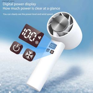 Electric Fans Mini handheld fan semiconductor cooling 1800mAh battery portable USB charging manual fan outdoor cooling air coolerY240320