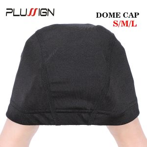 Hairnets Plussign 12 Pcs/Lot Spandex Mesh Dome Wig Cap For Making Wig Glueless Weaving Cap Hair Wig Net With Elastic Band For Women Girls