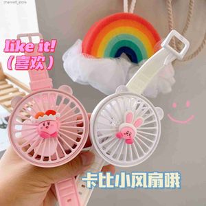 مشجعي Electric Kirby USB Mini Wind Power Fan المحمولة مريحة و Heart Quiet Kirby مروحة يرتدي معصم الصيف Gifty240320