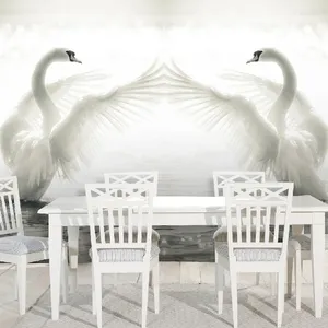 Обои Романтические 3D Белое Лебединое Озеро Природа Пейзаж Настенные Обои Современный Простой Декор Для Гостиной Спальни Papel De Parede
