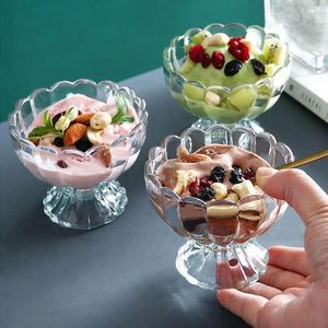 Şarap Gözlükleri 3/6pcs Tatlı Cam Kupa Dondurma Puding Bardakları Meyveler için Mükemmel Suyu Salataları Kokteyl Muffins