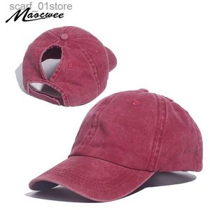 Ball Caps Horsetail Baseball C Messy Rabbit Hat Suitable for Women Washed Cotton Snack Cs Casual Summer Sunshade Umbrella Womens Outdoor Sports HatC24319