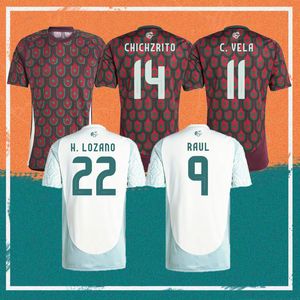 24/25 Mexico Copa America Soccer Jerseys 2024 H.LOZANO CHICHARITO H. HERRERA Shirt RAUL CHICHARITO E. ALVAREZ C. VELA A. GUARDADO Kids Kit football Uniform