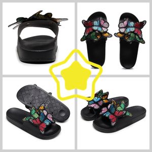 2024 Kvinnor Summer Craft Embroidered Three Dimensional Butterfly Slippers Gai Sandals Fashion Heel Embroid Retro Easy Matching Unique Design Outwear Brodery
