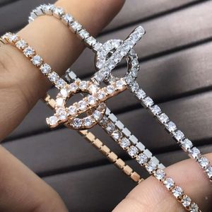 Luxury Jewelry Hemes Bracelet Full Sky Star Studded with Diamond Pig Nose Bracelet Plated Rose Gold White Gold Sweet and Versatile Bracelet