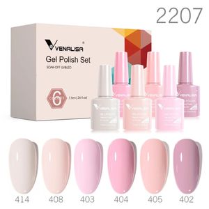 Venalisa gel nagellack 612pcslot x75 ml blötlägg av uv led naglar lack set semi permanent konst gel lack presentlåda kit 240313