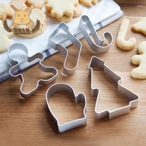 Stampi da forno 10/set Acciaio inossidabile Pan di zenzero a forma di uomo Stampo per biscotti natalizi Utensili per taglierina per biscotti da cucina Strumento per decorare torte