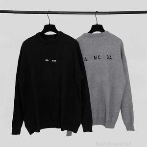 Designer Tidig höst New Paris B Family New Back Letter Brodery Men's and Women's Pullover Cashmere Sweatervx1x