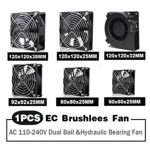 Ventilador axial EC 60mm 80mm 90mm 120mm Bola Brushless Cooler AC 110V 120V 220V 230V 240V Caixa de computador 6025 8025 9225 12038 240314