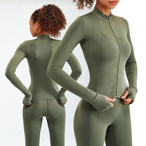 Est Zipper Long Sleeve Yoga Set 2PCS High Weist Fitness Sport Gym Suit Sportwear Women Get Ordering Clothestracksuit Academic 240306