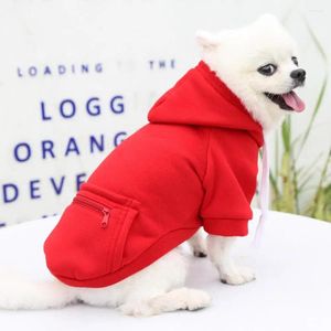 Hundebekleidung, stilvoller Haustier-Kapuzenpullover, einfarbig, Polyester, mit Tasche auf der Rückseite, hautfreundlicher Mantel mit besserer Passform für kleine und mittelgroße Hunde