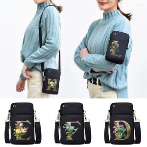 Tasche Universal Für Huawei Mini Schulter Schulranzen Handy Fall Frauen 26 Brief Goldene Blume Serie Mode Handgelenk Taschen