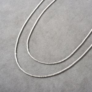 Plain Chain Necklace Italian Fashion/simple Temperament S925 Silver Sparkling Collarbone Chain Bare Chain Women's Versatile Light Luxury Business Style Necklace
