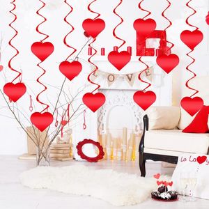 Party Decoration Valentines Day Foil Red Anging Heart Swirl Decorations Shiny Swirls Spiral Wedding Romantic Decor