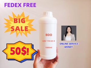 FedEx gratis BDO 1.4-Butenediol CAS 110-63-4 Hög renhet 99% .Safe och snabb leverans Australien/Nya Zeeland/USA/Kanada/Europe Factory Direct Sale V0006 Bättre än 110-64-5