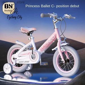 バイクライドオンドサイクリングシティチルドレンbicyc 2-12歳の少女bicyc with Auxiliary Wheel Pink Bicyc Childrens Disc Brake bicyc L240319