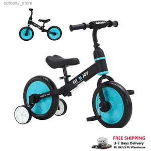 Cyklar rida-ons ubravoo fit n Joy Nybörjare TODDR Training Bicyc for Boys Girls 2-4 4-in-1 Kids Balance Bike With Pedals Training Wheels L240319