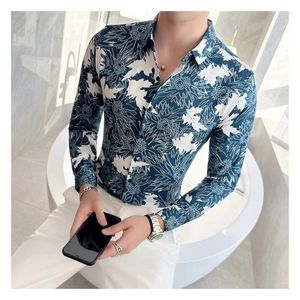 Men's Casual Shirts 2024The Hawaiian Shirt For Men Vacation Daily Slim Fit Tops Gym Elegant Pattern Leaves Social Fashion Camisal