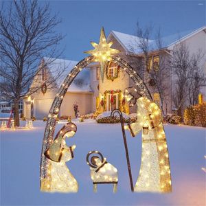 Figurki dekoracyjne Święta rodzina Narodziny Scena Ozdoba Ozdoba Święta Bożego Narodzenia Dekor ogrodowy Silhouette Outdoor