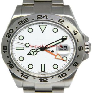 Relógio masculino de luxo mais vendido 42mm Explorer II 216570 aço inoxidável mostrador branco data 42mm relógio masculino automático caixa original307H