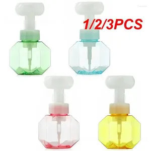 Flüssigseifenspender 1/2/3PCS Schaumpumpenflasche Tragbare Kunststoff-Duschgel-Schaumflaschen Badezimmerzubehör Blumenform