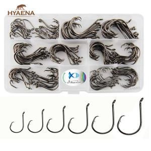 Ami da pesca Hyaena 150 pezzi / scatola Ami circolari 2X Ami da pesca a polpo in acciaio ad alto tenore di carbonio personalizzati con offset personalizzato Dimensioni: 15/0