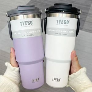 Кофейная чашка Tyeso, термос из нержавеющей стали, двухслойная изоляция, кружка для холода и путешествий, термос для автомобиля, вода 240314