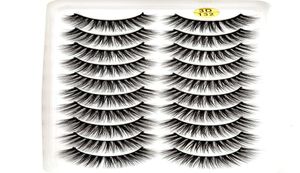 2019 NEU 10 Paar 100 echte Nerzwimpern 3D natürliche falsche Wimpern Nerzwimpern weiche Wimpernverlängerung Make-up-Set Cilios 1315080399