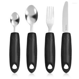 Set di posate 1 set di utensili adattivi Anziani che mangiano cucchiai e forchette con manico ponderato