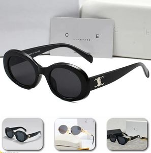 Designer de moda CEL 40238 Brand Men e feminino pequeno Frame espremido óculos ovais premium UV 400 óculos de sol polarizados com caixa