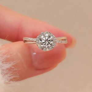 Кольцо с бриллиантом Обручальное кольцо для пары Посеребренное кольцо