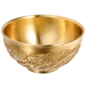 Miski geometria Lucky Double Dragon Bowl Office Decor Home Decor Fortunes Money Brass Oferta