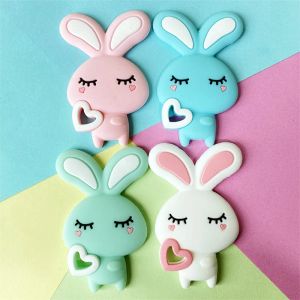 Collane 5/10pcs Del Silicone Del Coniglio Del Fumetto Massaggiagengive Dentizione Del Bambino Animale Roditore Fai da Te Del Bambino Dentizione Collana Giocattolo Perline di Silicone di Grado Alimentare