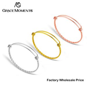 5 teile/los Grace Moments 3 Farben Twist Armreifen Armbänder Edelstahl Einstellbare Draht Manschette Armband, Die DIY Schmuck 240315