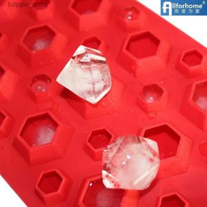 Glassverktyg 3D Diamond Gem Silicone Ice Cube Tray Mold Biscuit Chocolate Fondant Mold Epoxy Harts Clay Craft Art Handmade Ice Diy Molds L240319