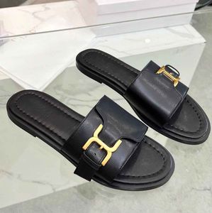 Verão de luxo feminino marcie sandálias sapatos fivela de couro de bezerro couro tpu sola slide apartamentos deslizamento-em chinelos mula confortável diariamente senhora andando EU35-43