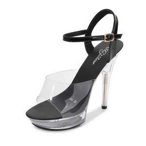 Elbise ayakkabıları kristal sandalet moda kadın 13cm ince topuk şeffaf seksi vahşi podyum yüksek topuklular model performansı gece kulübü2a7b h240321