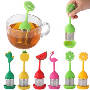 TEA INFUSER SILICONE HANDLA STUTLESSSTÅLT TEALT TEA STORER DRIP TRAY INCLUDATION EXTRA FINE MESH TEA BALL FÖR LÖST Blad eller örtte